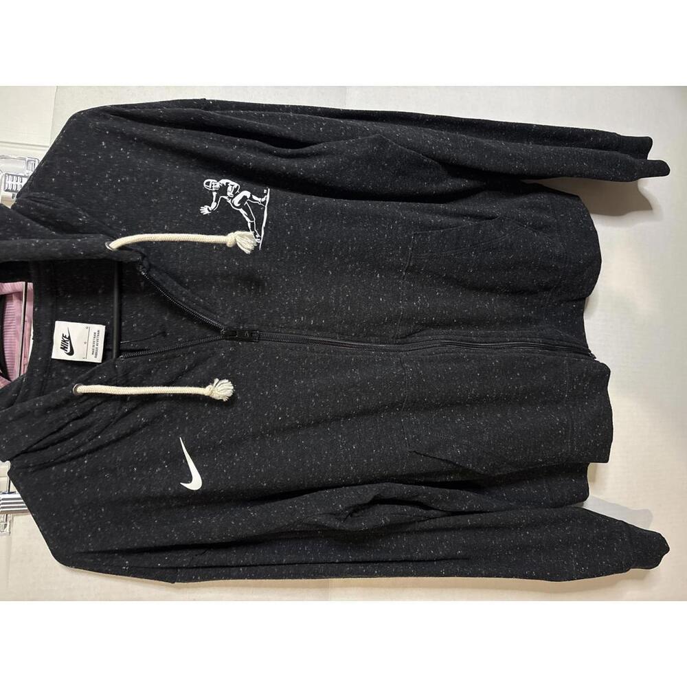 Nike Black Speckled Full-Zip Hoodie size L 384